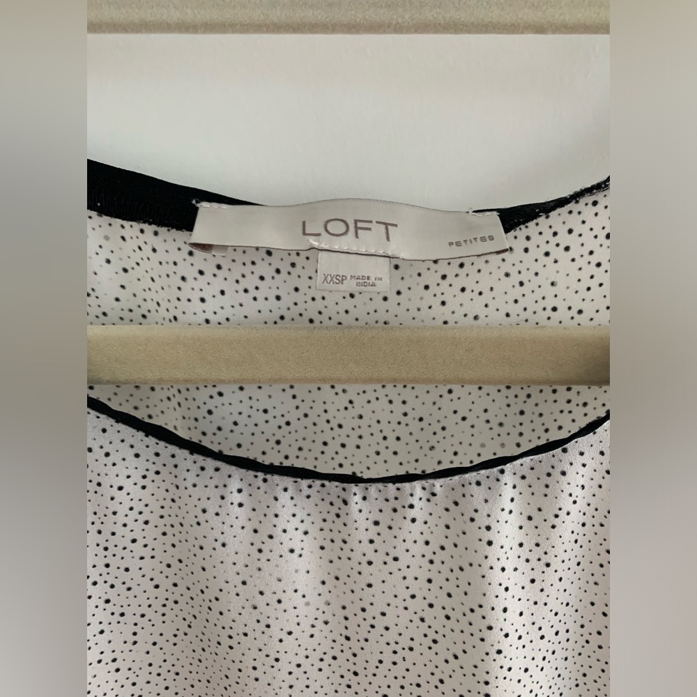 LOFT Black and White Polka Dot Blouse - Picture 7 of 7